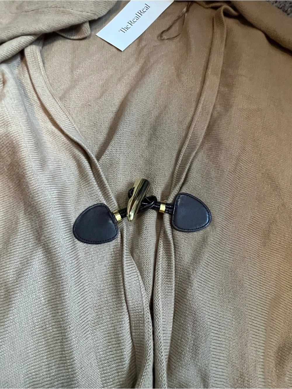 Michael Kors Camel and Chocolate Open-Front Poncho